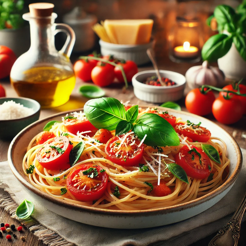 Diese frische und aromatische Pasta ist in nur 15 Minuten zubereitet und eignet sich hervorragend für ein schnelles Mittag- oder Abendessen.<br>**Empfohlene Beilagen** Frisches Brot, grünem Salat.<br>Dieses Rezept ist für 4 Portionen.